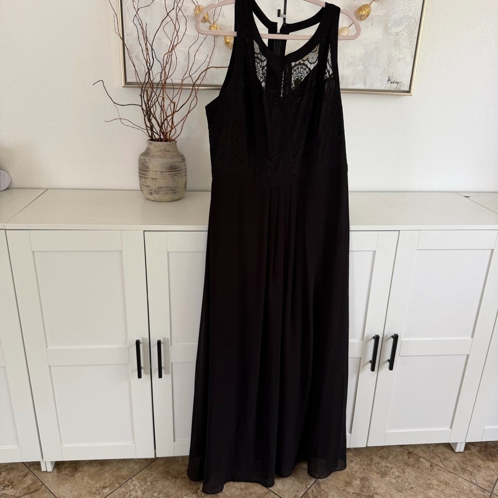 City Chic Black Lace Bodice Maxi Gown
